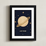 "Solar System VII (Saturn)" - Art Print in Night by Elly - Framed