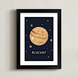 "Solar System VIII (Mercury)" - Art Print in Night by Elly - Framed