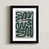 "Squiggly Snake" - Art Print in Cactus by Jenna Holcomb - Framed
