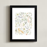"Flora and Fauna" - Art Print in Rose by Hannah Williams - Framed