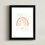 "Rainbow Stars" - Art Print in Sand by Hannah Williams - Framed