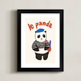 "French Panda" - Art Print in Ink by Morgan Kendall - Framed