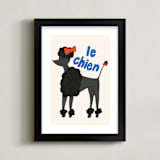 "French Dog" - Art Print in Charcoal by Morgan Kendall - Framed