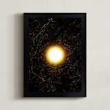 "Broken Cosmos" - Art Print in Solar Burn Yellow by Jeff Preuss - Framed
