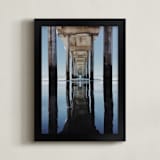 "Pier Into Another Dimension" - Art Print in Sky Blue by Christian Florin - Framed