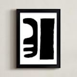 "Abstract Forms" - Art Print in Black and White by Ilana Greenberg - Framed