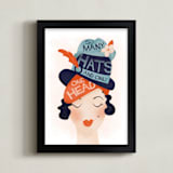 "Chapeau" - Art Print in Tangerine by Melissa Egan of Pistols - Framed
