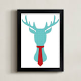 "Mr Dear" - Art Print in Teal blue by Johanna Phillips Huuva - Framed