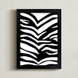 "Zebra Stripes" - Art Print in Black and White by Ilana Greenberg - Framed