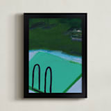 "Lake Life" - Art Print in summer green by Lauren Packard - Framed