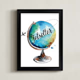 "Jetsetter" - Art Print in Blue by Kelsey McNatt - Framed