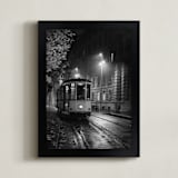 "Waiting For Ghosts" - Art Print in Foggy Black by Mark Kirby - Framed