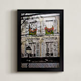 "Montmartre" - Art Print in multi colored by Katrina Leandro - Framed