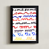 "zigzag" - Art Print in red by Ramoncita - Framed