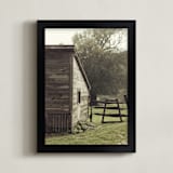 "Peaceful Days" - Art Print in Rustic Green by Gray Star Design - Framed