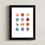 "Our Solar System" - Art Print in Muted Jewel Tones by McKenna Sato - Framed