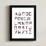 "Color Font Alphabet" - Art Print in Rose Gold by Erica Marquis - Framed