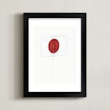 "one lollipop" - Art Print in brick red by Leanne Friedberg - Framed