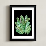 "Banana Leaf Bouquet II" - Art Print in Tropical Green by Madeline Trait - Framed