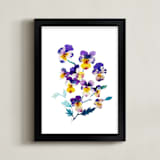 "Pansies garden" - Art Print in pansie purple by Tae Lee - Framed