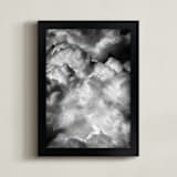 "Puffy Clouds" - Art Print in noir by Alexis Arnold - Framed