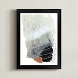 "Line gradation" - Art Print in Off white gradation by Bethania Lima - Framed
