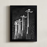 "Bartle Hall Black and White" - Art Print in Black by Jeff Preuss - Framed