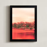 "Infrared Lake" - Art Print in Red Glow by Jeff Preuss - Framed