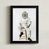 "The Bees Knees" - Art Print in White Bumble Bee by Theresa Bear - Framed
