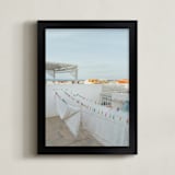 "Island Terrace" - Art Print in Sky Blue by Kate Baird - Framed