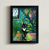 "Indoor Jungle" - Art Print in Teal by Papernoten - Framed