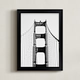 "Golden Gate SF" - Art Print in Black and white by Joelle Segal - Framed