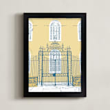 "Charleston Iron Work" - Art Print in Pineapple by Shannon Kohn - Framed