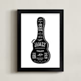 "Gig Info Guitar Case" - Personalized Art Print in Midnight by Heather Francisco - Framed