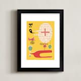 "Fun Games That Make You Laugh" - Art Print in Big Lemon by ERAY - Framed