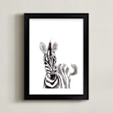 "Baby Animal Friends: Zebra" - Art Print in Zebra Black by Jieun K Rasband - Framed