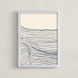 "Rolling Waves II" - Art Print in Deep Ocean by Jayne Alfieri - Framed