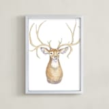 "Deer Mr. Buck" - Art Print in Sienna by Natalie Groves - Framed