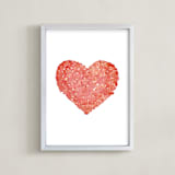 "i heart you to pieces" - Art Print in Rose by Belia Simm - Framed