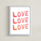 "Love, Love, Love" - Art Print in Light Petal by Belia Simm - Framed