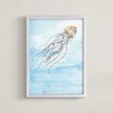 "Float On" - Art Print in Ocean by Lily Hanna - Framed