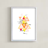 "Arrow Geo" - Art Print in Sunset Orange by Lady Noble - Framed