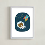"Astro Bear" - Art Print in Space Navy by Char-Lynn Griffiths - Framed
