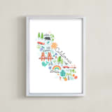 "California Kids Map" - Art Print in Carnival by Jessie Steury - Framed