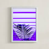 "Electric Palm" - Art Print in Electric Violet by AMANDA LOMAX - Framed