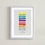 "Color Your World" - Personalized Art Print in Cloud by Ann Gardner - Framed