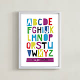 "Paper Cut ABCs" - Personalized Art Print in Plum by Ampersand Design Studio - Framed