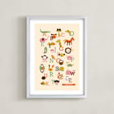 "Animal A to Z" - Personalized Art Print in Vermillion by Anais Lee - Framed