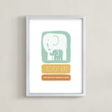 "Little Elephant" - Personalized Art Print in Tropical by Snow and Ivy - Framed