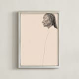 "Joseph" - Art Print in Vintage Taupe by jinseikou - Framed